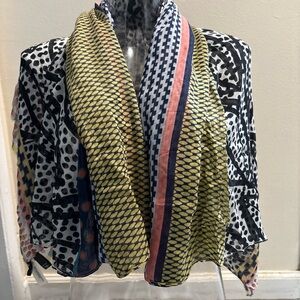 Ann Taylor Black and Yellow Patterned Blazer